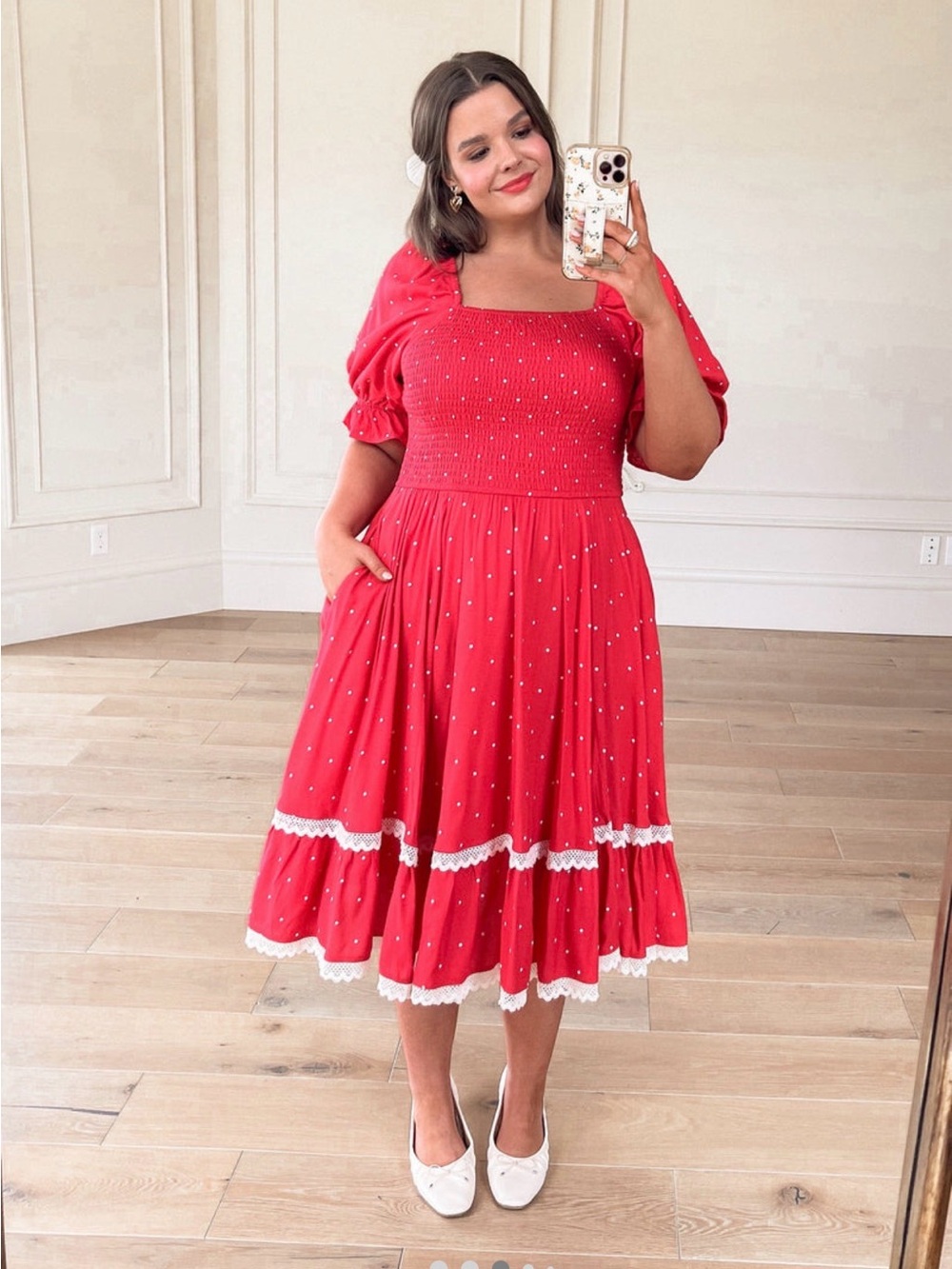 JessaKae Res Polka Dot Puff Sleeve Dress NWT